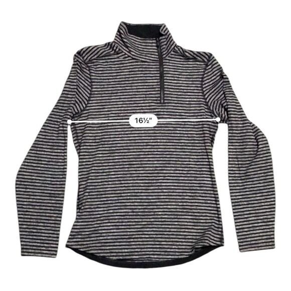 Lululemon Men’s Studio 1/2 Zip Classic Stripe Heathered Black Pullover Small - Picture 10 of 16